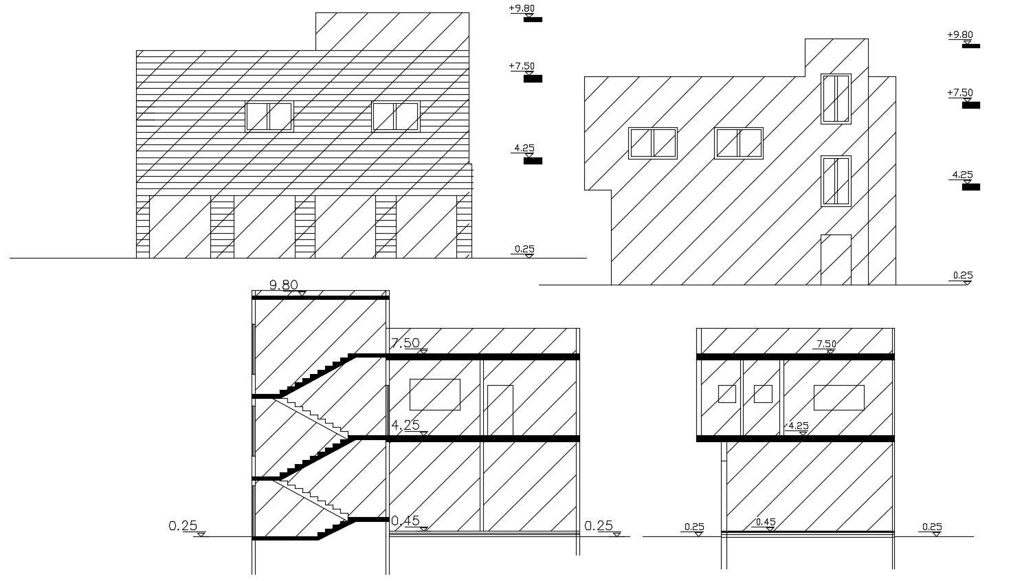 Shop With House Building Design Cad File - Cadbull