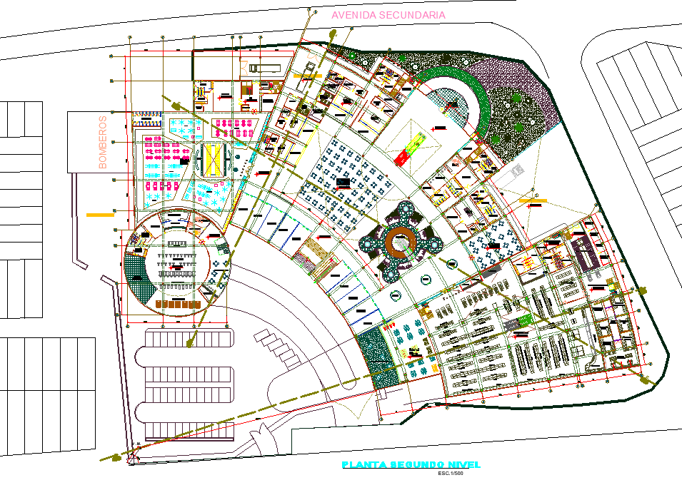 Shopping Center In Plan Dwg File - Cadbull