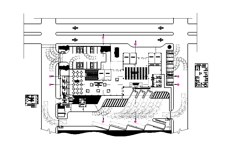 Shopping complex plan has been given in this Autocad drawing file ...