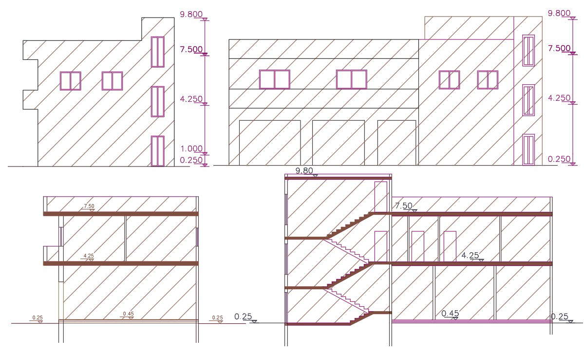 Shop with House Building CAD Drawing DWG File - Cadbull