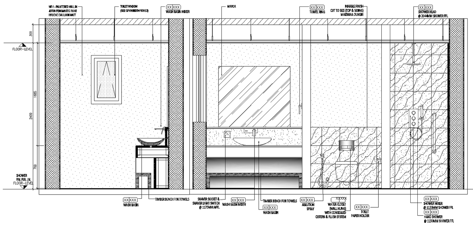 Shower wall pattern design with bathroom elevation design dwg autocad ...