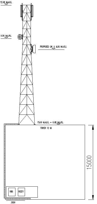 Side elevation of tower in detail AutoCAD drawing, dwg file, CAD file ...