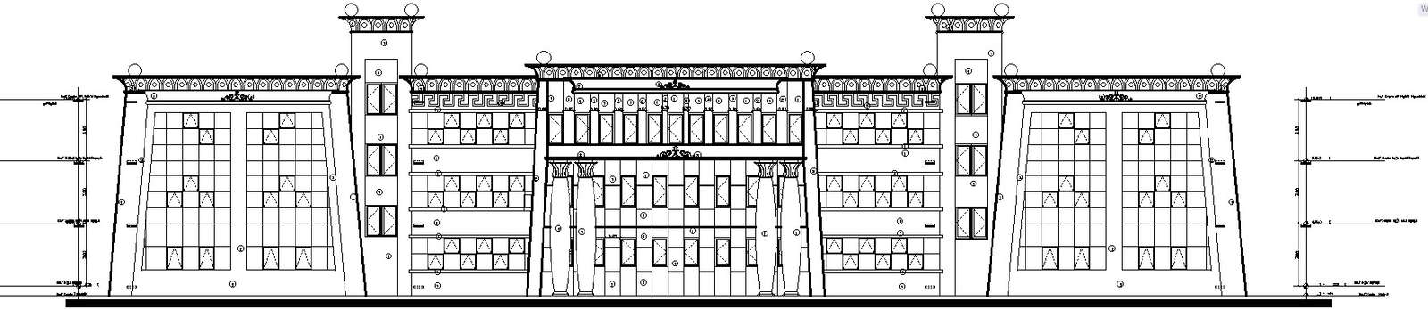 Side elevation of university in detail AutoCAD drawing - Cadbull