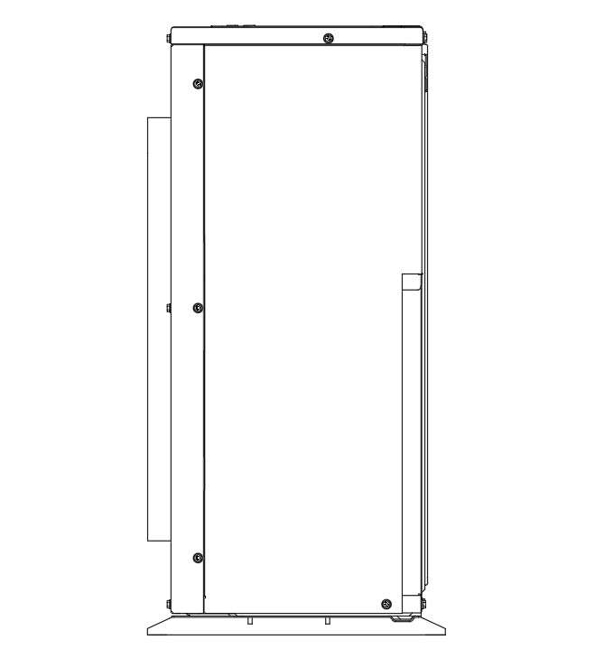 Side view of inverter of air conditioner in detail AutoCAD 2D drawing