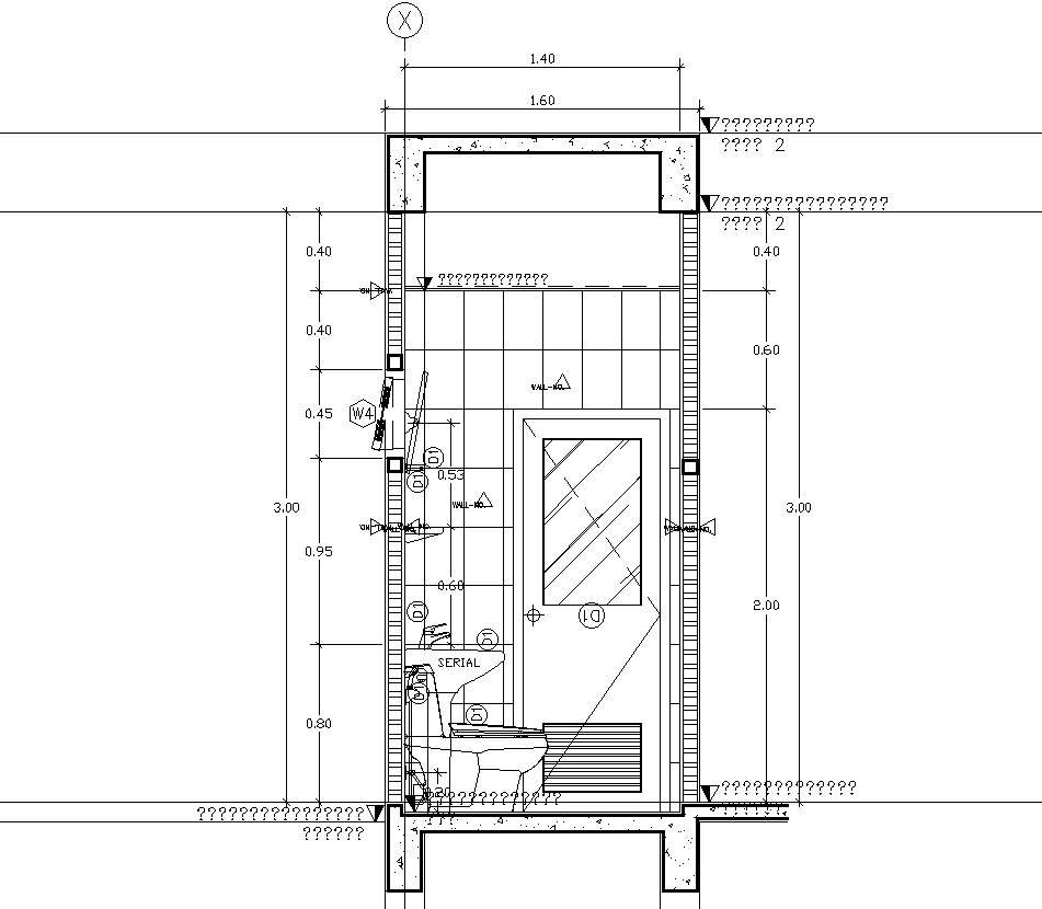 Side View Of Washroom With Detail Autocad Drawing Cad File Dwg File