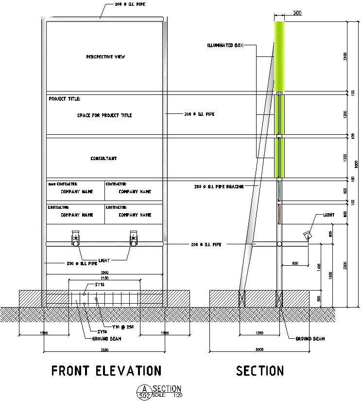 Double Door Gate Elevation And Section Detail Dwg File Artofit | Hot ...