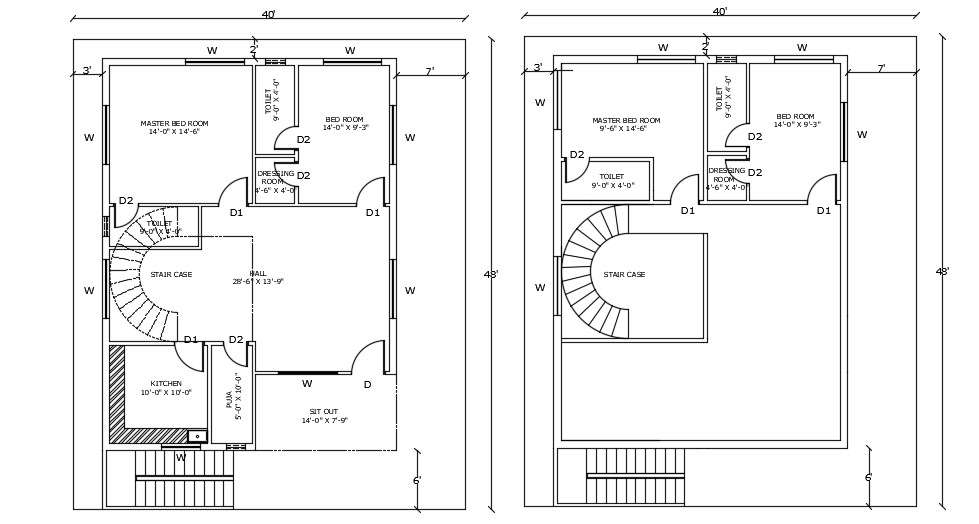 bungalow plans autocad file