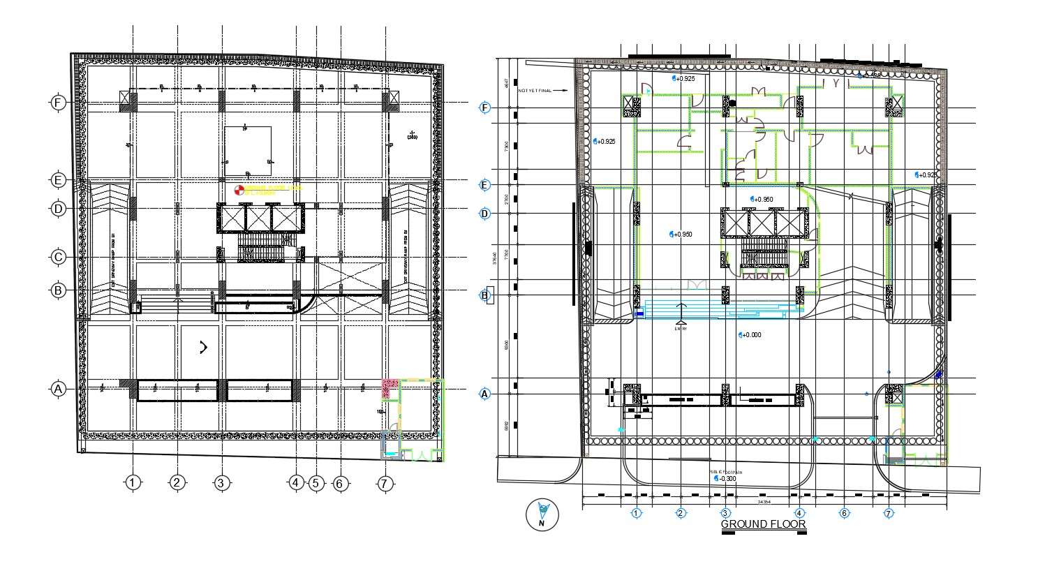 Simple Commercial Building Designs With Structural Grid Architecture