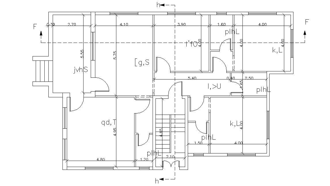 Simple House Floor Plan AutoCAD Drawing With Dimension