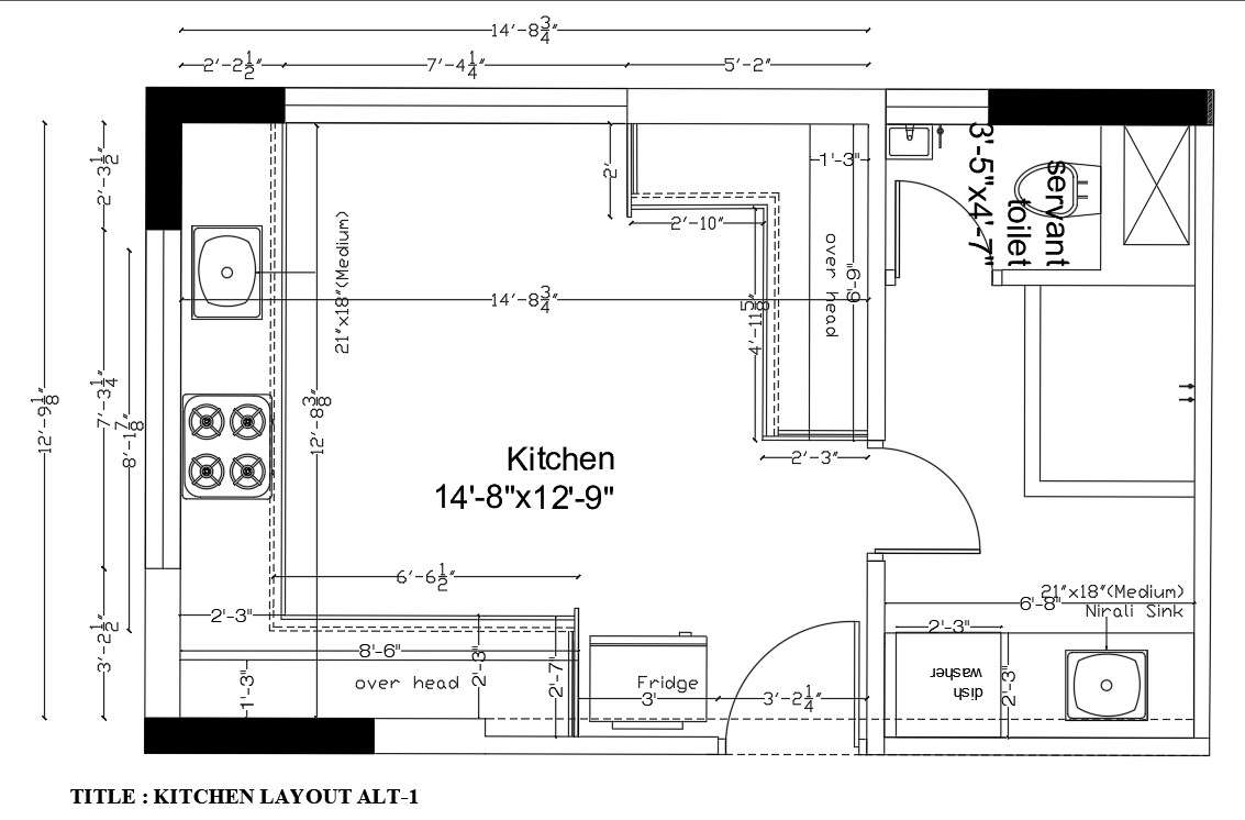 kitchen design drawing easy