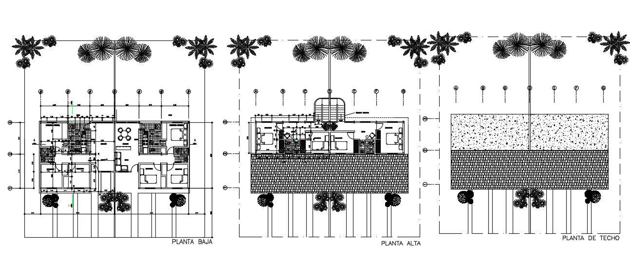 Simple Residential Building Plans - Cadbull