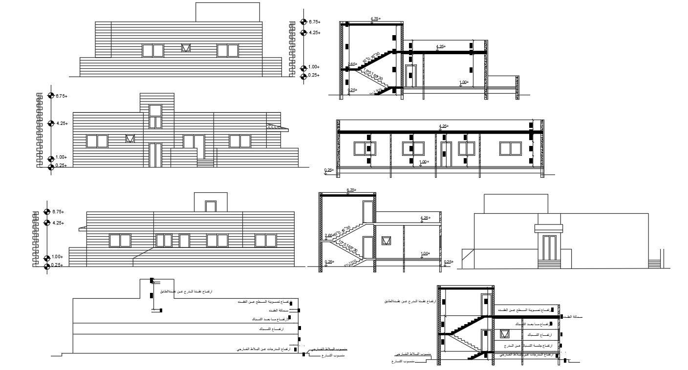 Single Storey House Building Design AutoCAD Drawing Cadbull