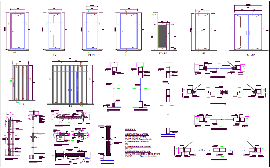 Single And Double Door Design View Of Sliding Door Sectional View Dwg ...