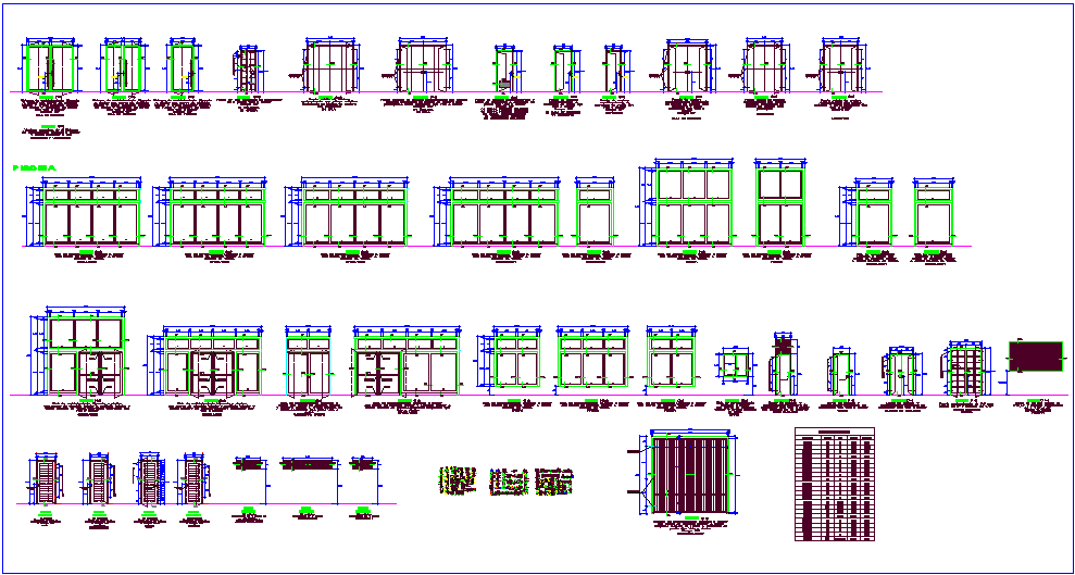 Single and double door different design view - Cadbull