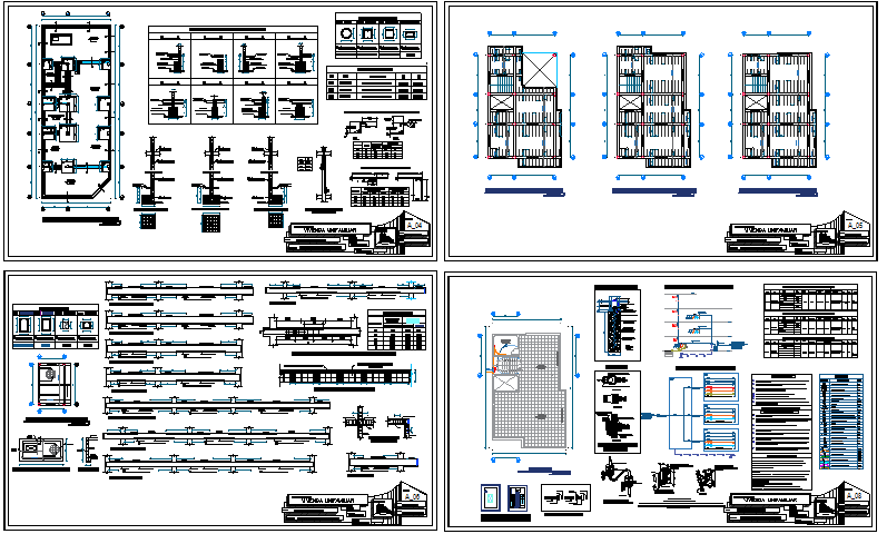 Single family house architecture project dwg file - Cadbull