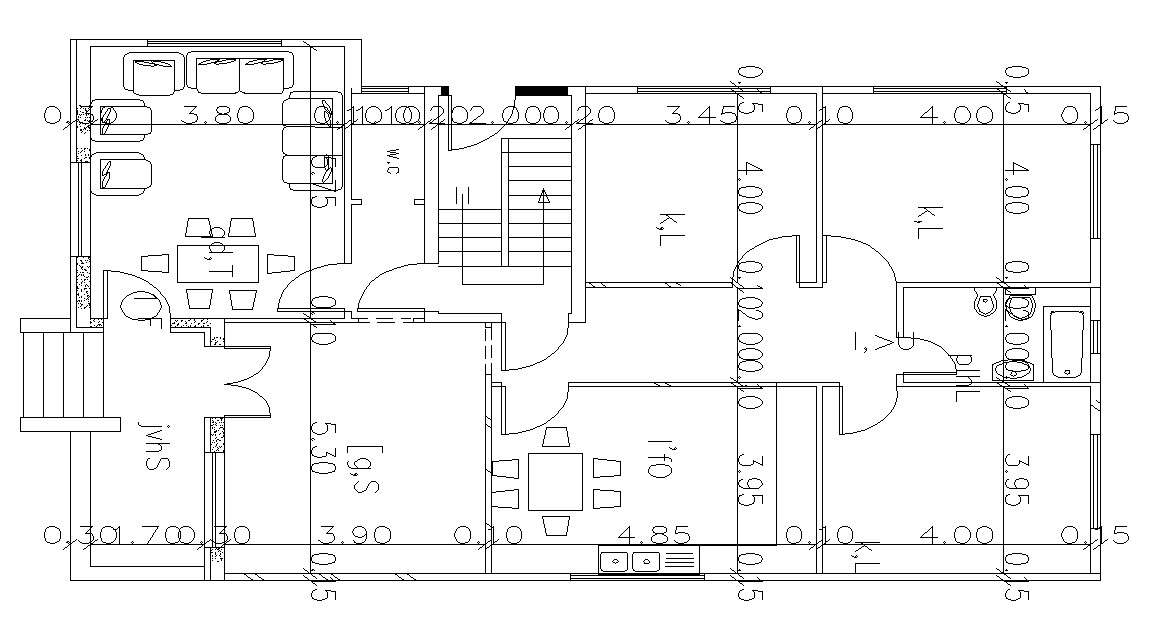 Single Apartment Layout Design AutoCAD Plan - Cadbull