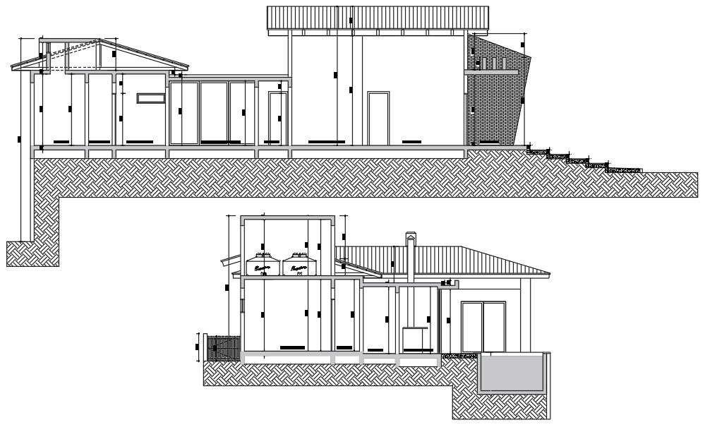 Single Storey House Building Section Drawing Free Download Dwg File Cadbull