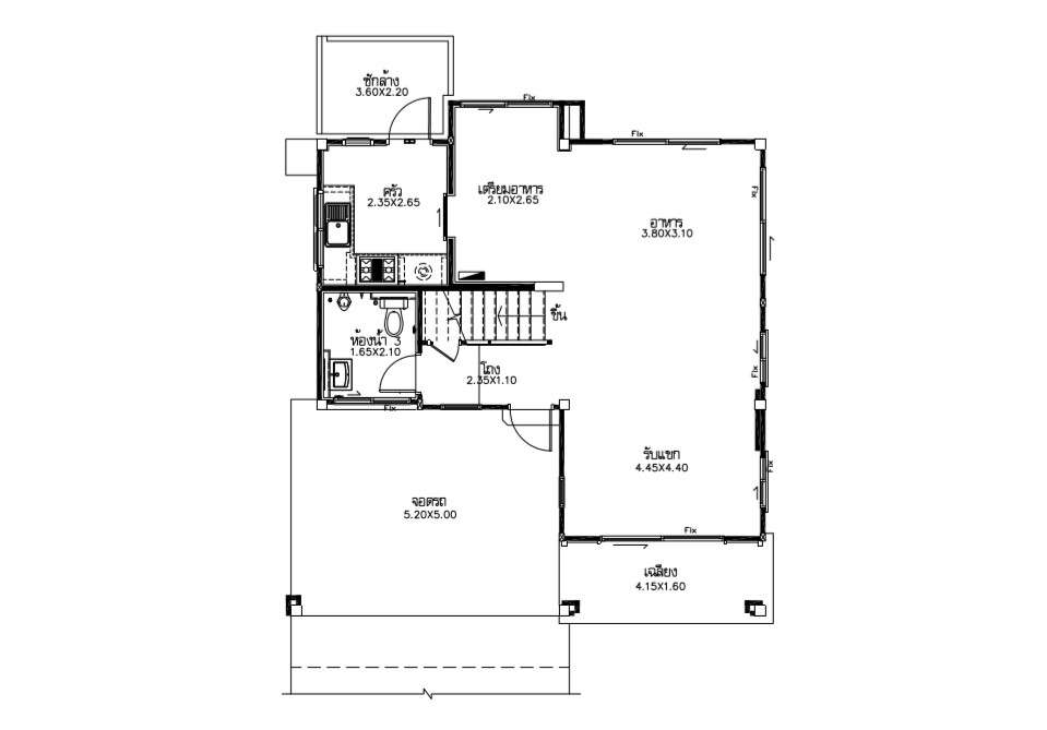 Single bedroom Single storey House floor plan, Download the AutoCAD