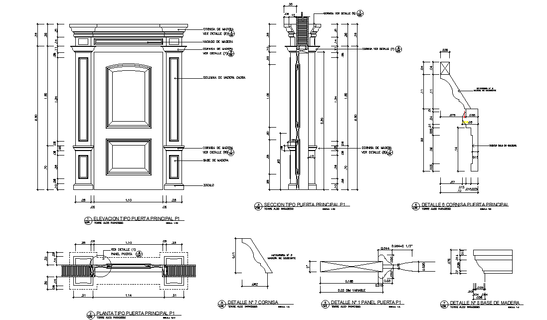 Single Faced Panel Door Elevation Details Stated In This Autocad File Download The Autocad File Cadbull