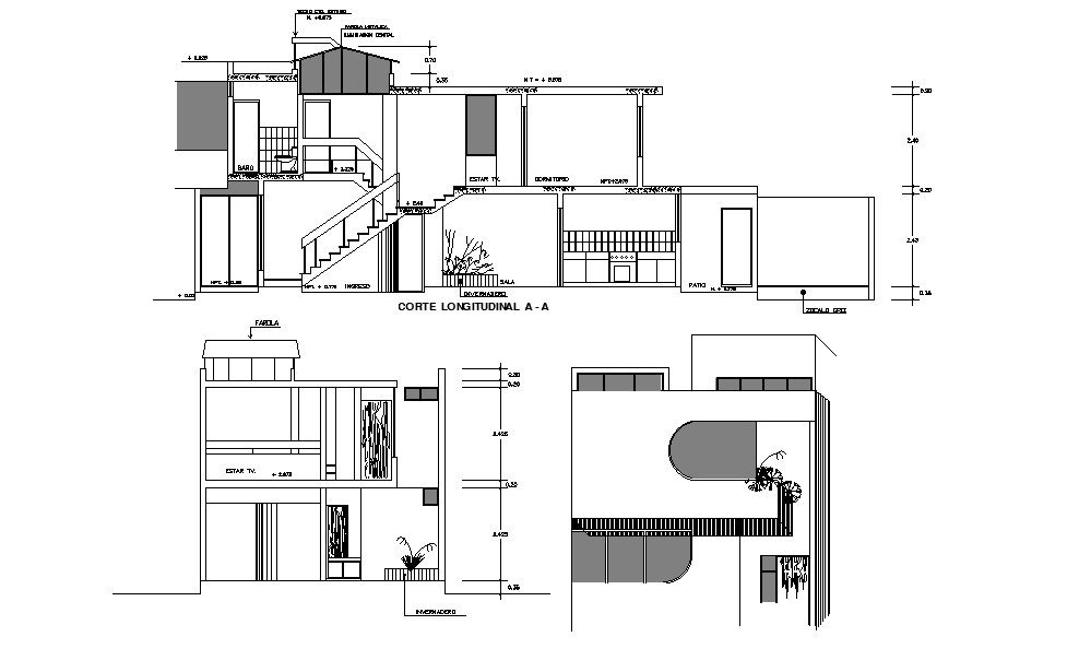 Single family green house elevation is given in this 2D AutoCAD DWG ...