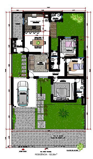 Single storey Ground floor 3bhk house plan is given in this AutoCAD DWG ...