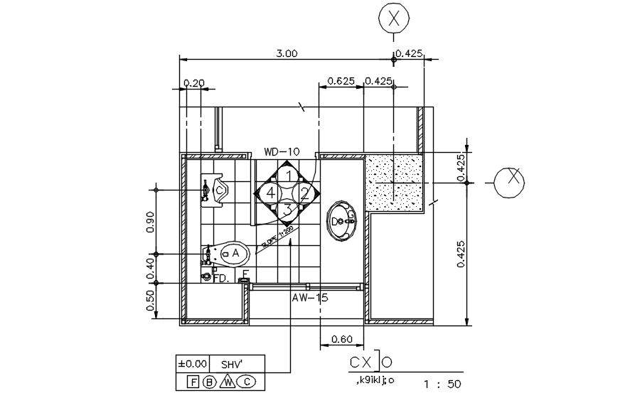 Single toilet section details are given in this 2D AutoCAD Drawing ...