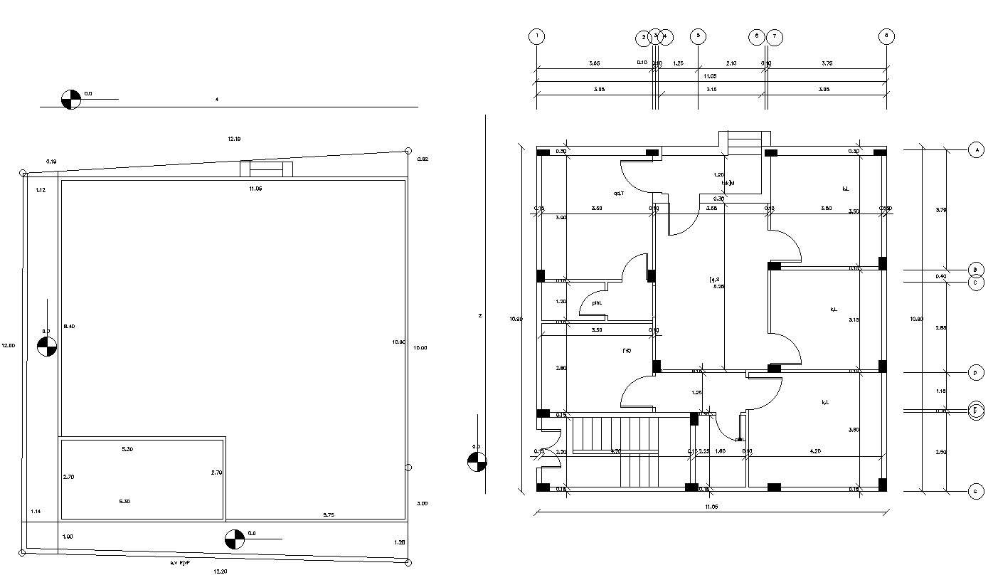 Site And Building Marking With Bungalow design AutoCAD Drawing - Cadbull