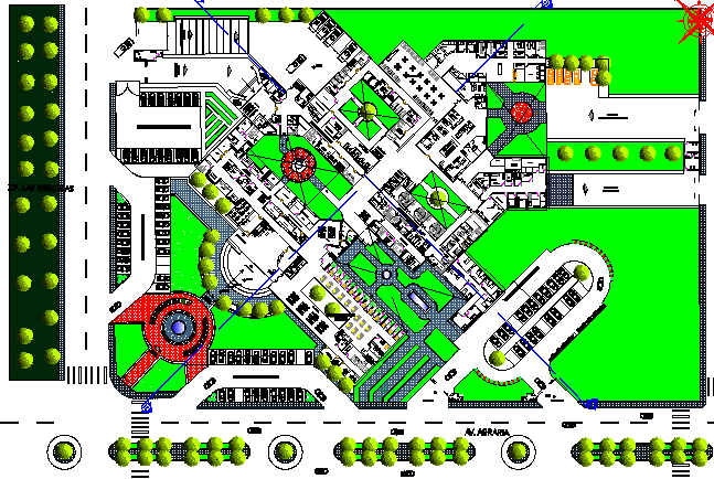 Site Plan Of Multi Specialty Hospital Dwg File Cadbull