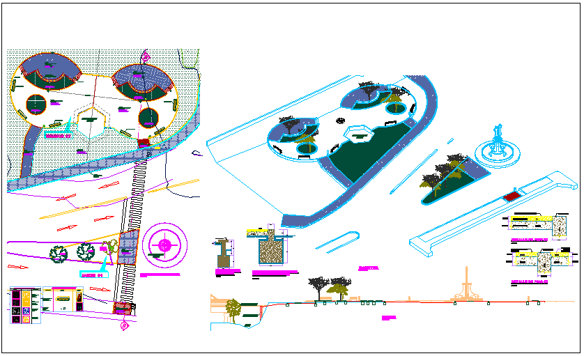 Site layout detail of garden dwg file - Cadbull