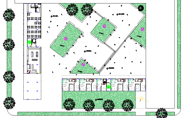 Site plan details of multi-family residential flats dwg file - Cadbull