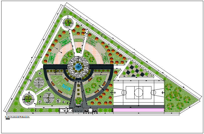 Site Plan Layout Detail View Of Park And Residential Area Detail Dwg File Cadbull