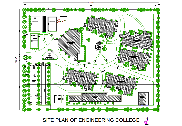 Site Plan Of Engineering College Detail Dwg File Cadbull | Images and ...