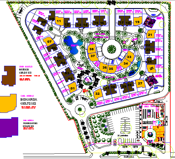 Site plan of villa architecture project dwg file - Cadbull