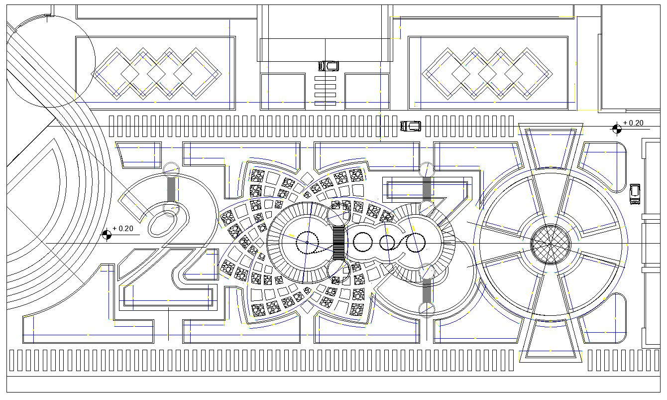 Site plan details of the resort in AutoCAD 2D drawing, CAD file, dwg ...