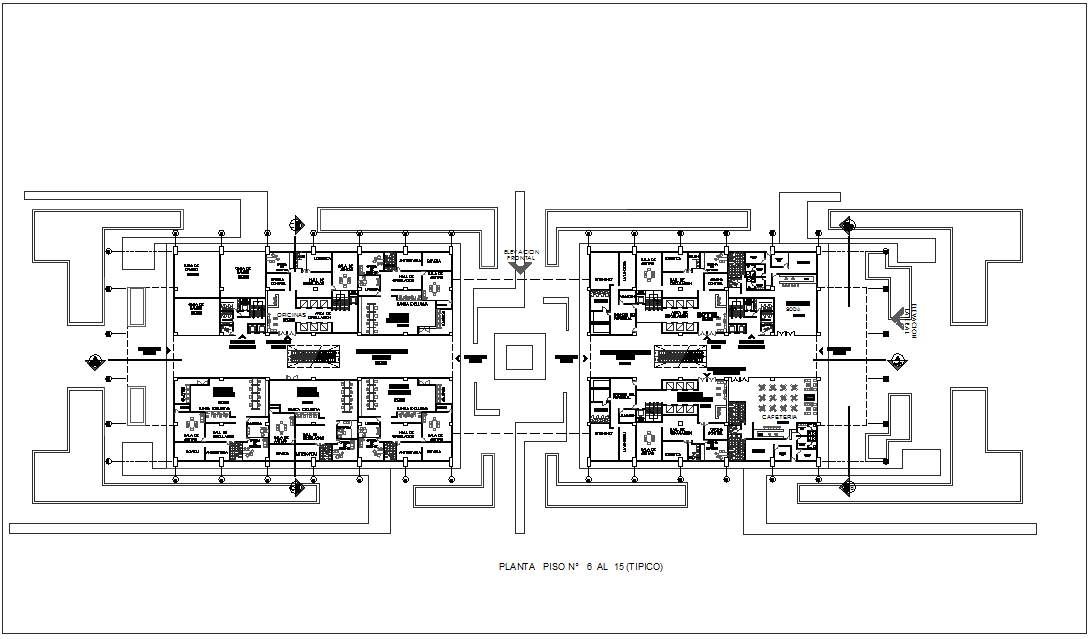 Sixth floor plan of financial building dwg file Cadbull