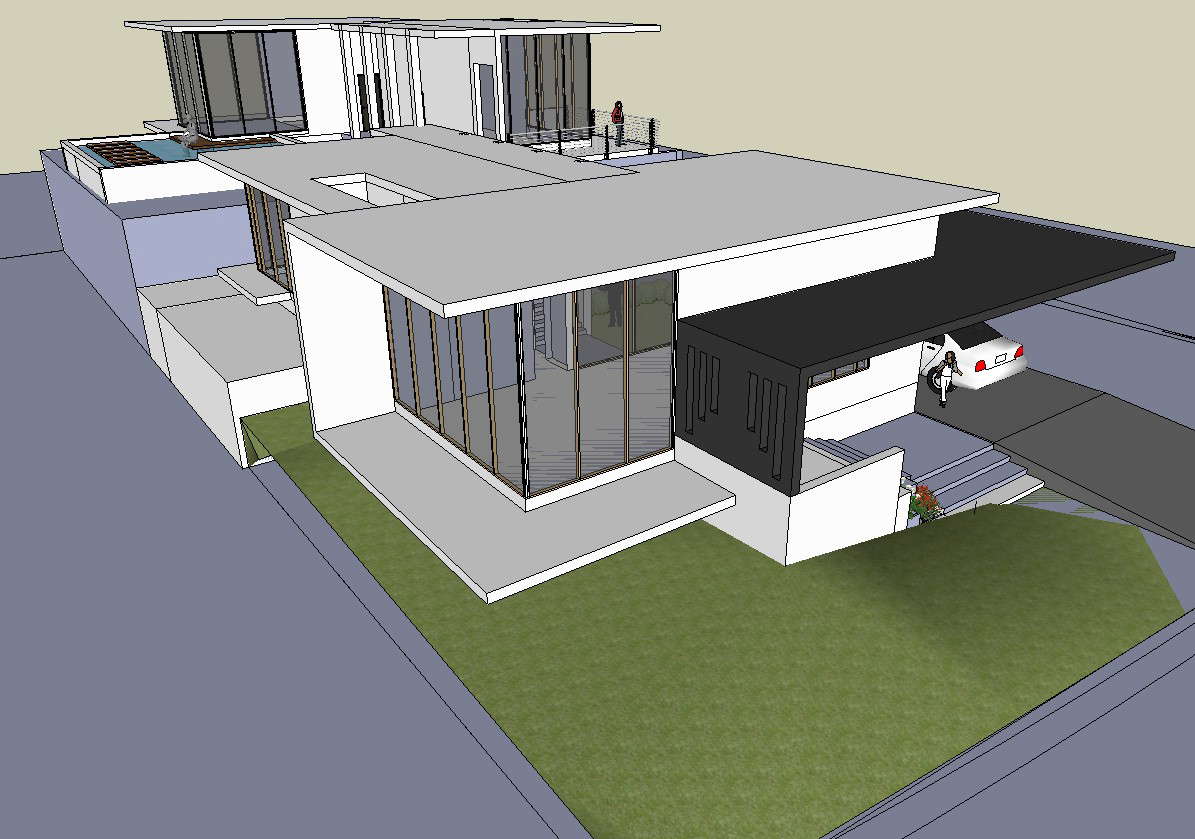 Sketchup File Of The Bungalow In 3d View Cadbull