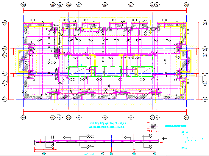 Slab rebar tower B details - Cadbull