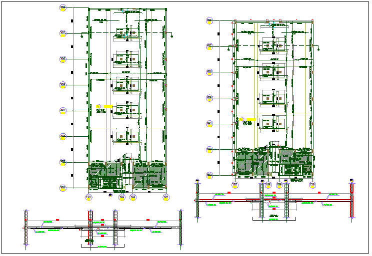 Slab structure plan detail view dwg file - Cadbull