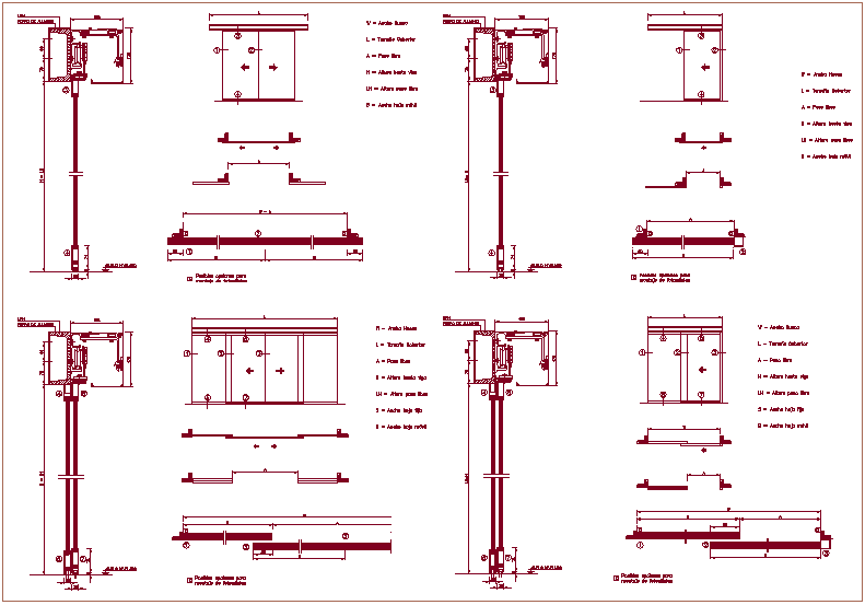 Horizontal And Vertical Section View Of Sliding Door Design Dwg File ...