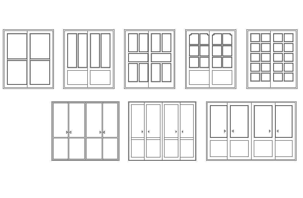 Sliding Door Cupboard Elevation Design CAD Blocks - Cadbull