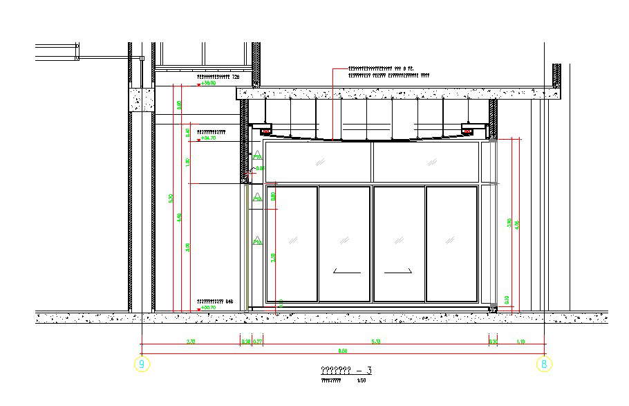 Architectural Standing Seam Detail plan and elevation layout file - Cadbull