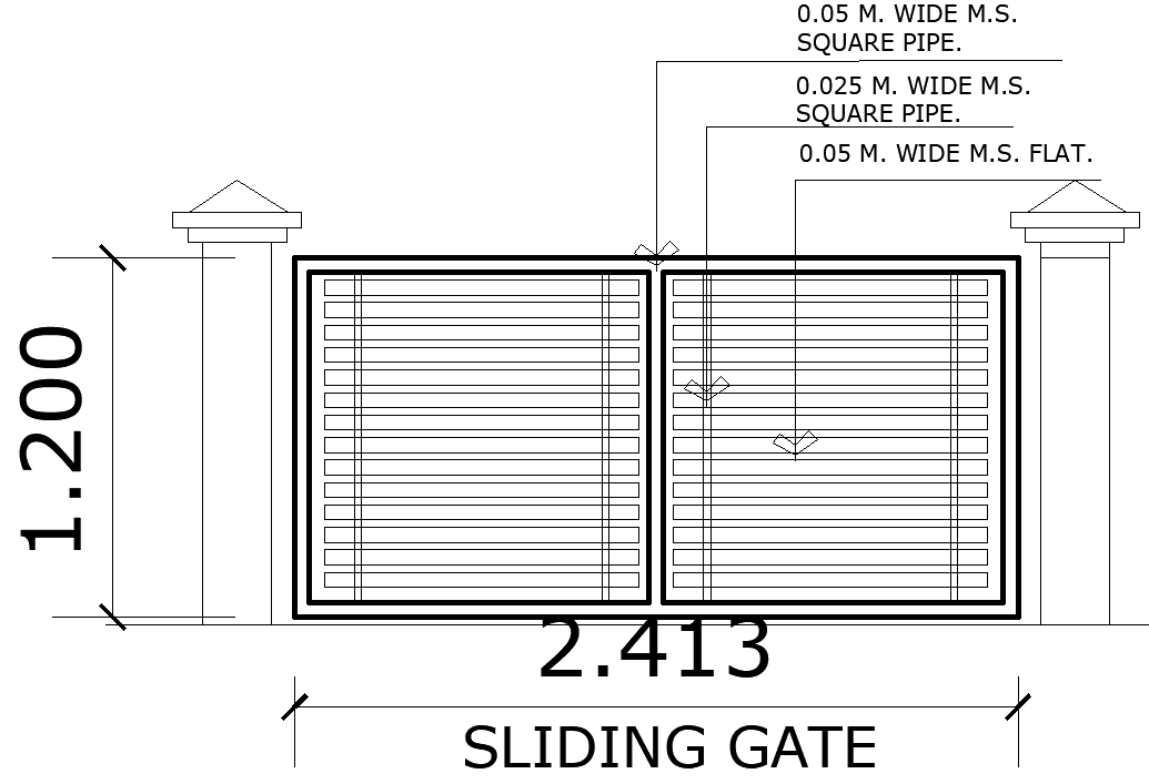 Sliding Gate Design with AutoCAD DWG Download File - Cadbull