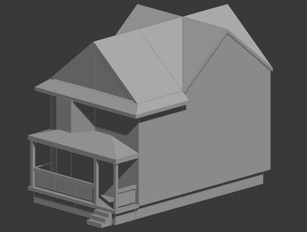 Sloping Roof Elevation Bungalow 3D MAX File Free - Cadbull