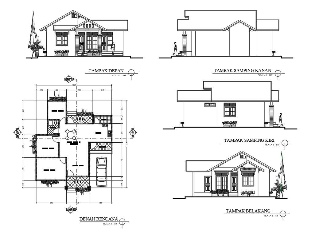 Small House Design Plan In AutoCAD File - Cadbull