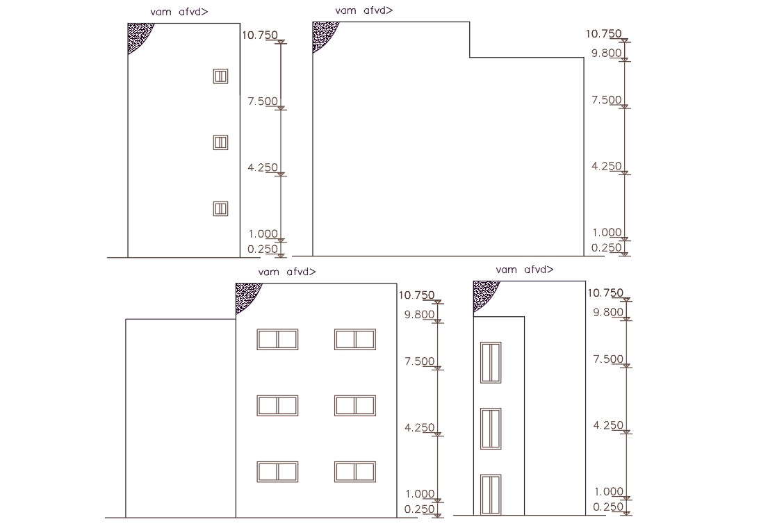 Small Apartment Building Elevation