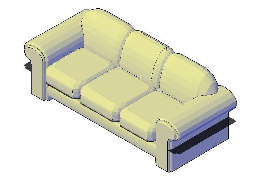Sofa 3d Model In Dwg File Cadbull