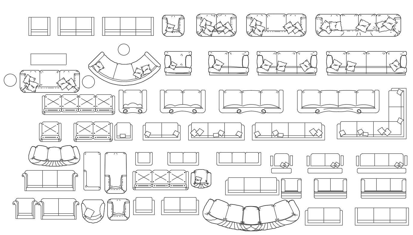 Sofa Design CAD File Download - Cadbull
