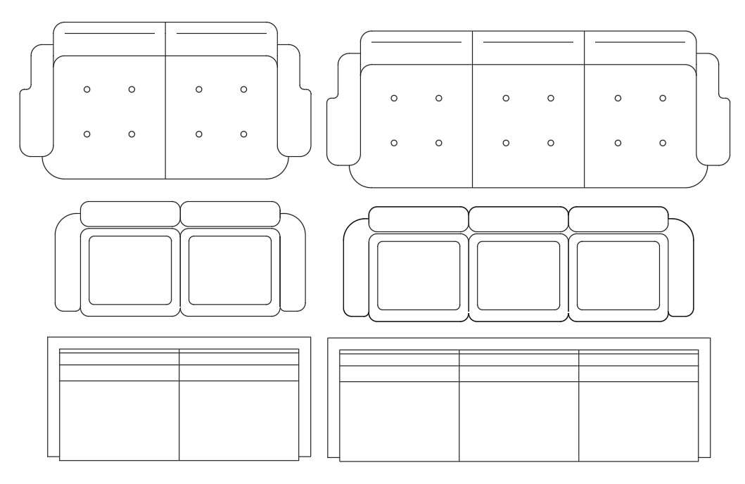 Sofa Set Autocad Blocks Furniture Drawing Cadbull