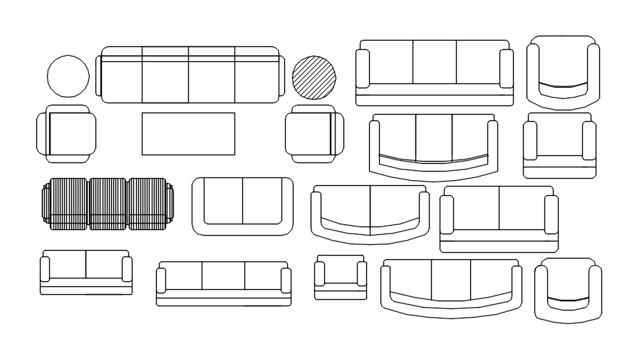 Sofa design with detail AutoCAD drawing, dwg file, CAD file - Cadbull