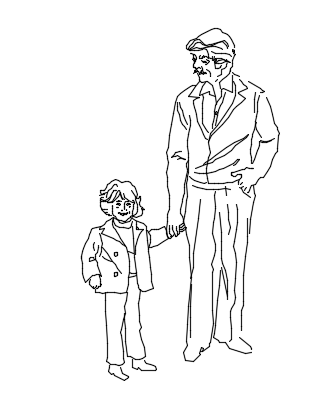 Son and father CAD block drawing - Cadbull